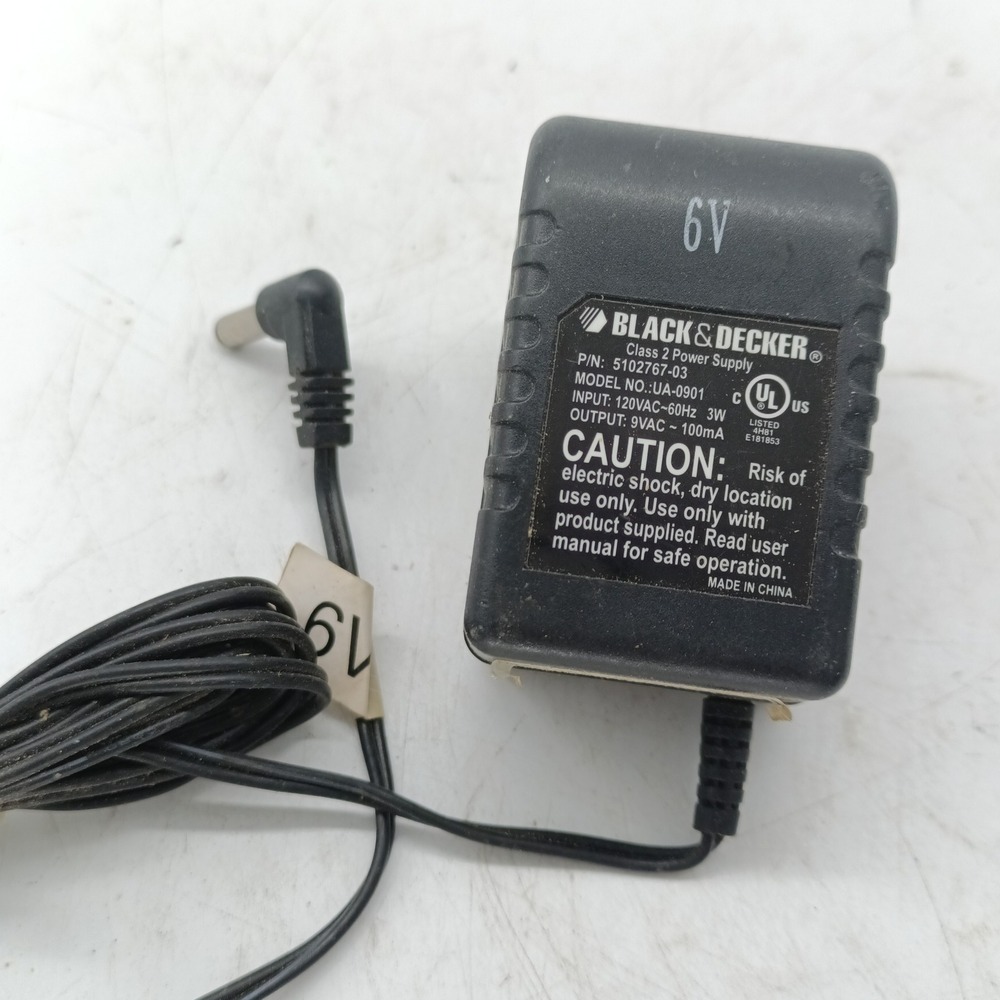 Black & Decker Power Supply Adapter UA-0901 5102767-03 9VAC 100mA dc